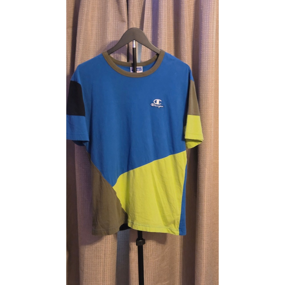 Vintage Champion Short Sleeve Colorblock T-Shirt Men's Size Medium Y2K
